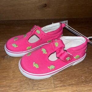 Gymboree NWT Pink Sneakers with Green Turtle Accents 8